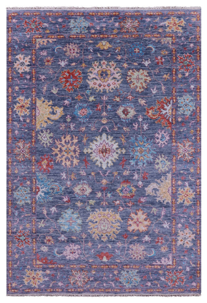 Turkish Oushak Handmade Wool Rug 6' 4" X 9' 3" - Q13380