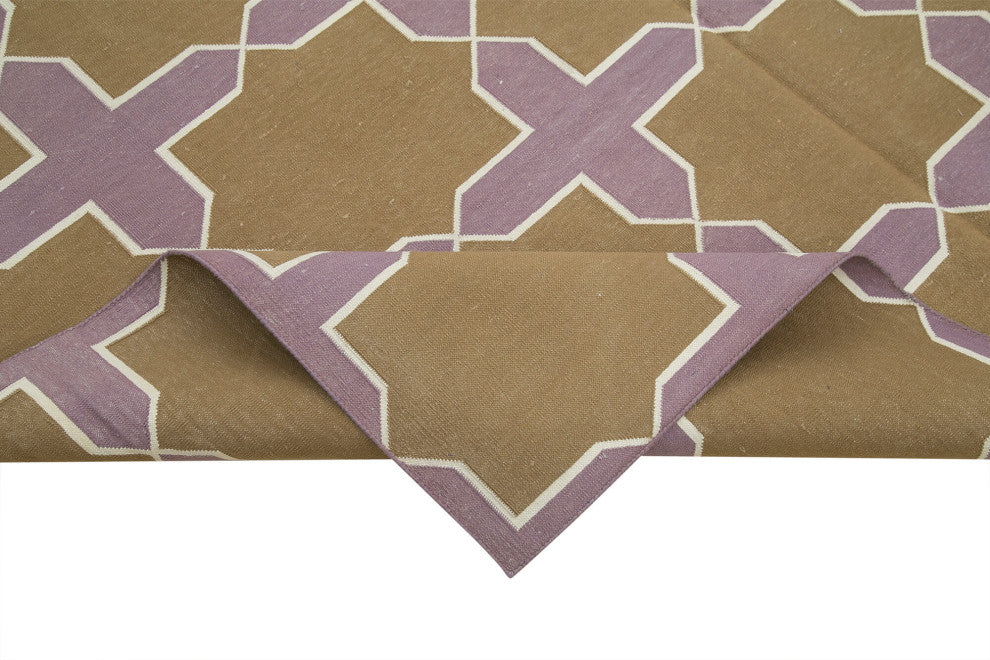 Rug N Carpet - Handmade Wool 6' 3'' x 8' 10'' Flatweave Dhurrie Kilim Rug
