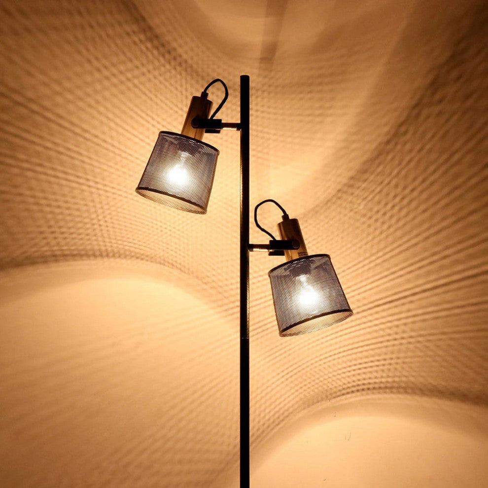 Vintage LED Adjustable Double Head Floor Lamp