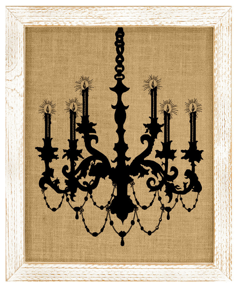 Chandelier Burlap Wall Art