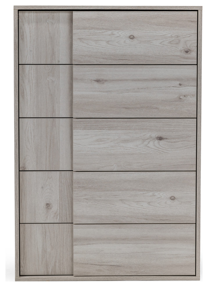 Nova Domus Asus Italian Modern Chest, White Washed Oak
