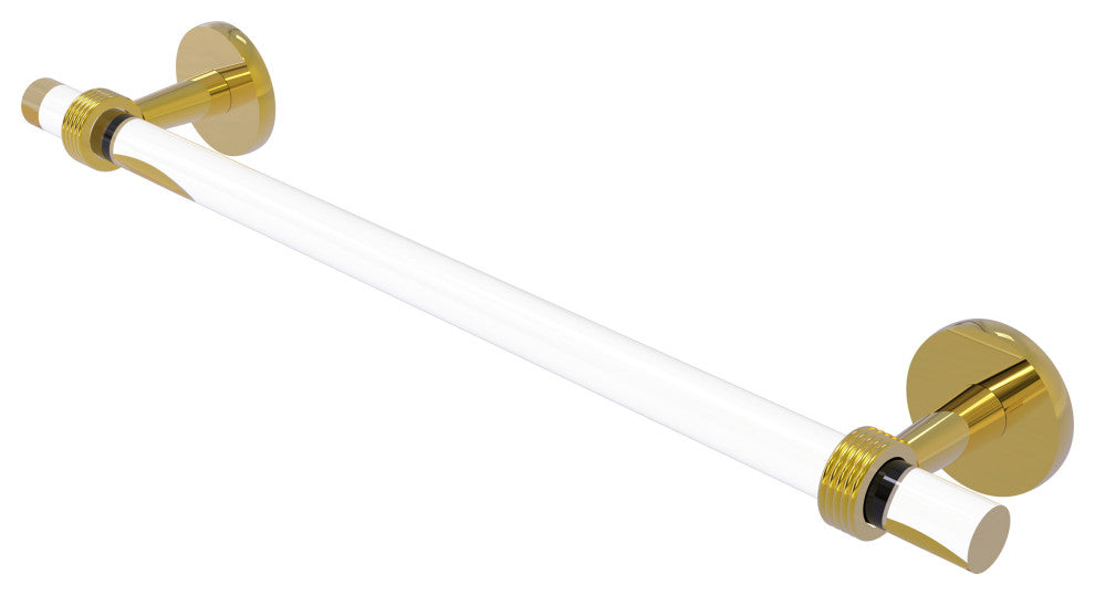 Clearview 36" Towel Bar with Groovy Accents, Polished Brass