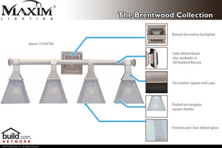 Maxim Lighting Brentwood 4-Light Bath Vanity Satin Nickel - 11079FTSN