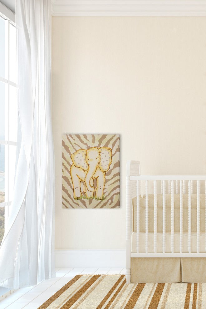 Marmont Hill, "Tan Elephant" by Reesa Qualia Painting on Wrapped Canvas, 24x31