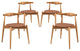 Modern Contemporary Kitchen Wood Dining Side Chairs Set of 4 Natural Tan