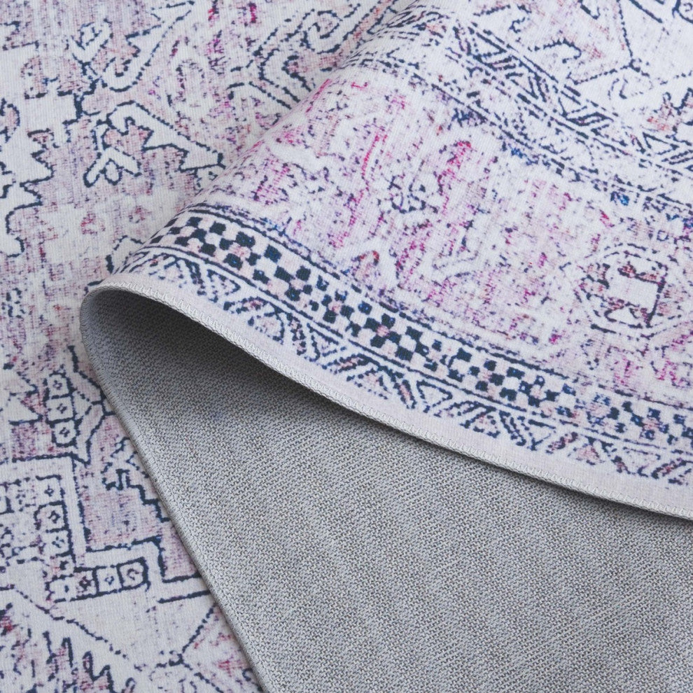 Safavieh Arizona Machine-Washable Collection ARZ223 Rug, Pink/Beige, 9'x12'