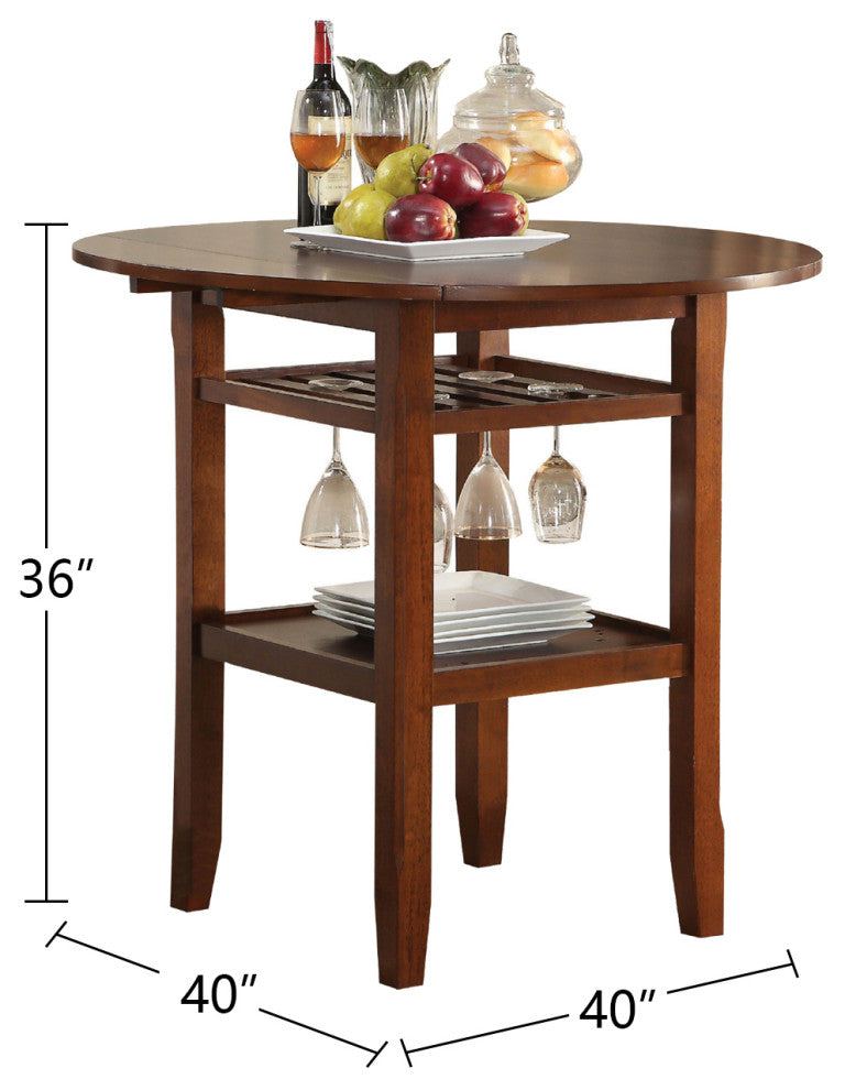 Wood Counter Height Table, Cherry Finish