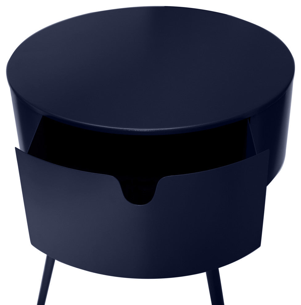 Bali Metal Side Table/Nightstand, Navy
