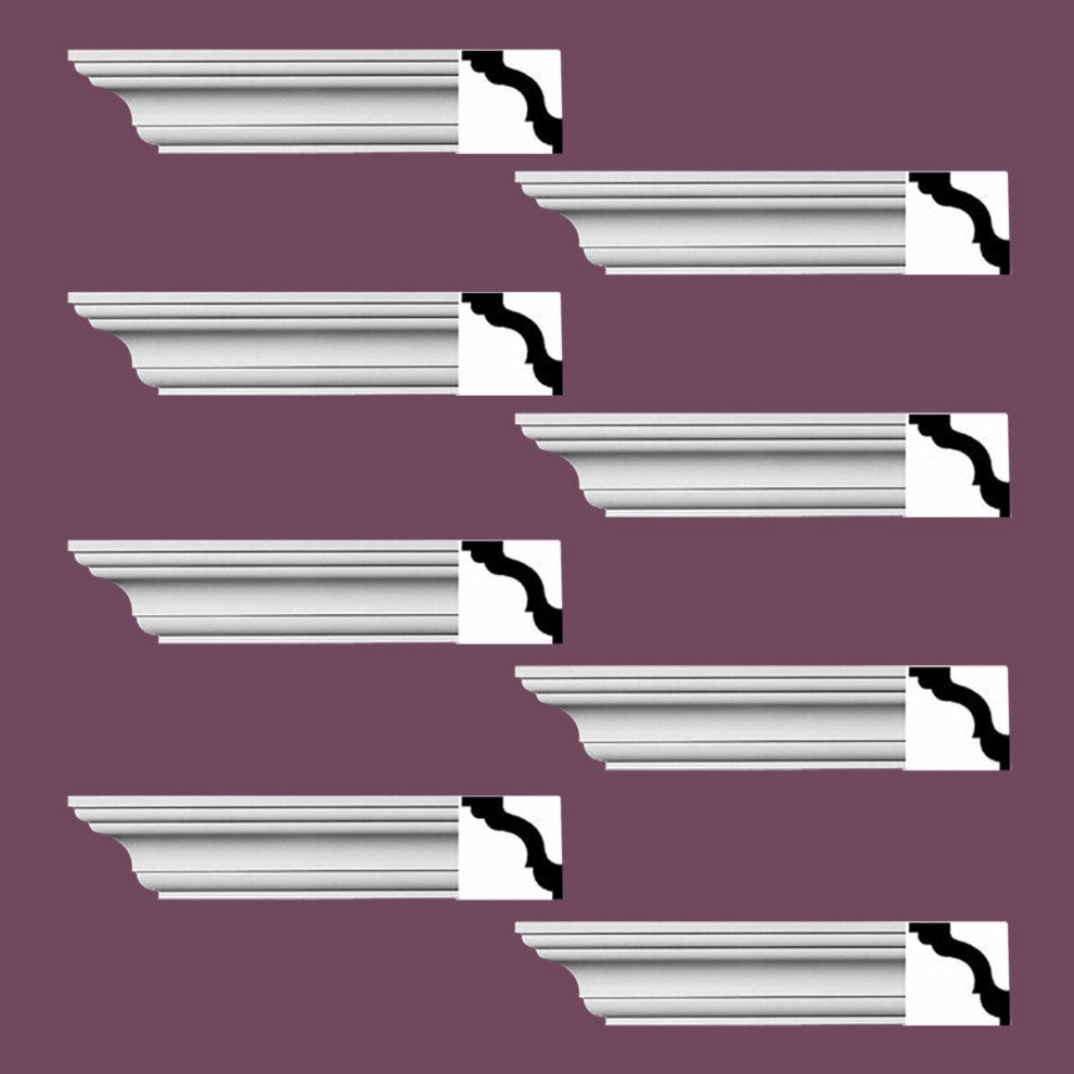 Cornice White Urethane Wellesley Design 8 Pieces Totaling 752" Length