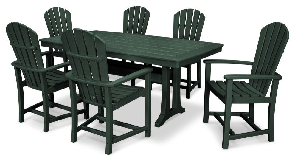 POLYWOOD 7 Piece  Palm Coast Dining Set, Green