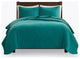 Hampton Hill Velvet Touch Herringbone Oversize 3-Piece Coverlet, Teal, Queen