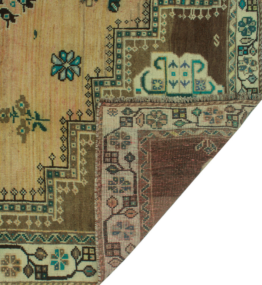 Fine Vintage Distressed Juliann Lt. Gold Rug