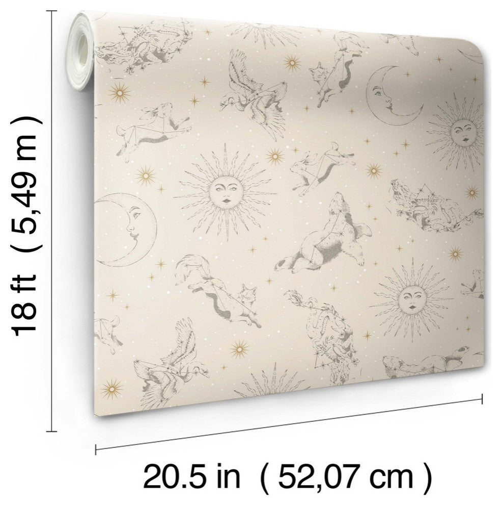 Zodiac Dreams Linen Peel and Stick Wallpaper