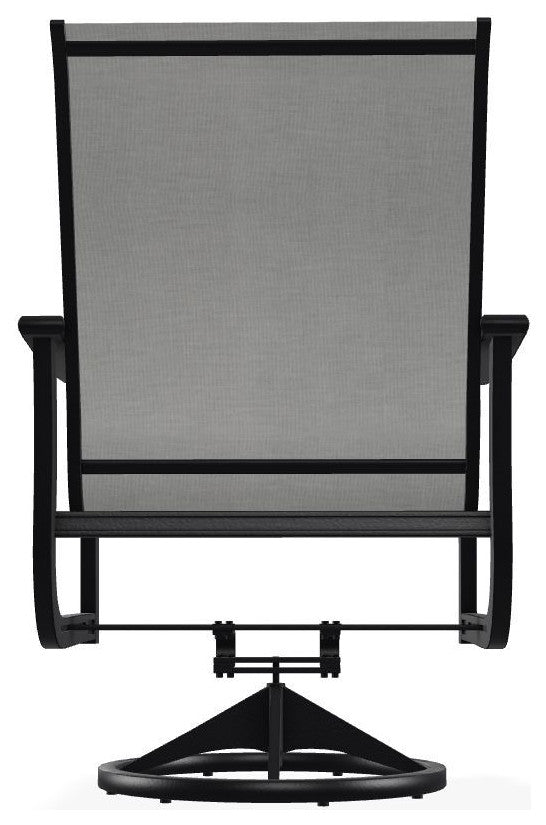 St. Catherine Sling Outdoor Swivel Rocker, Alloy/Black