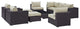 Modway Convene 10 Piece Outdoor Patio Sectional Set, Espresso Beige