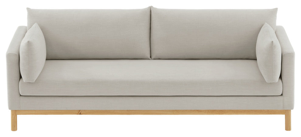 Langham Linen Textured Fabric Upholstered Sofa, Beige