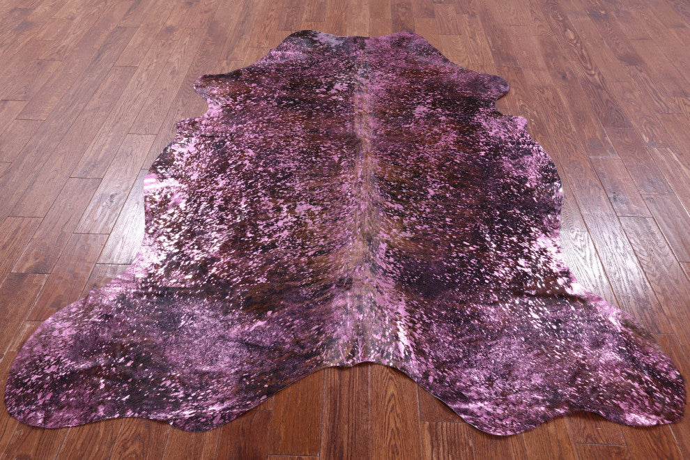 Pink Metallic Cowhide Rug 7' 2" X 6' 1" C2083