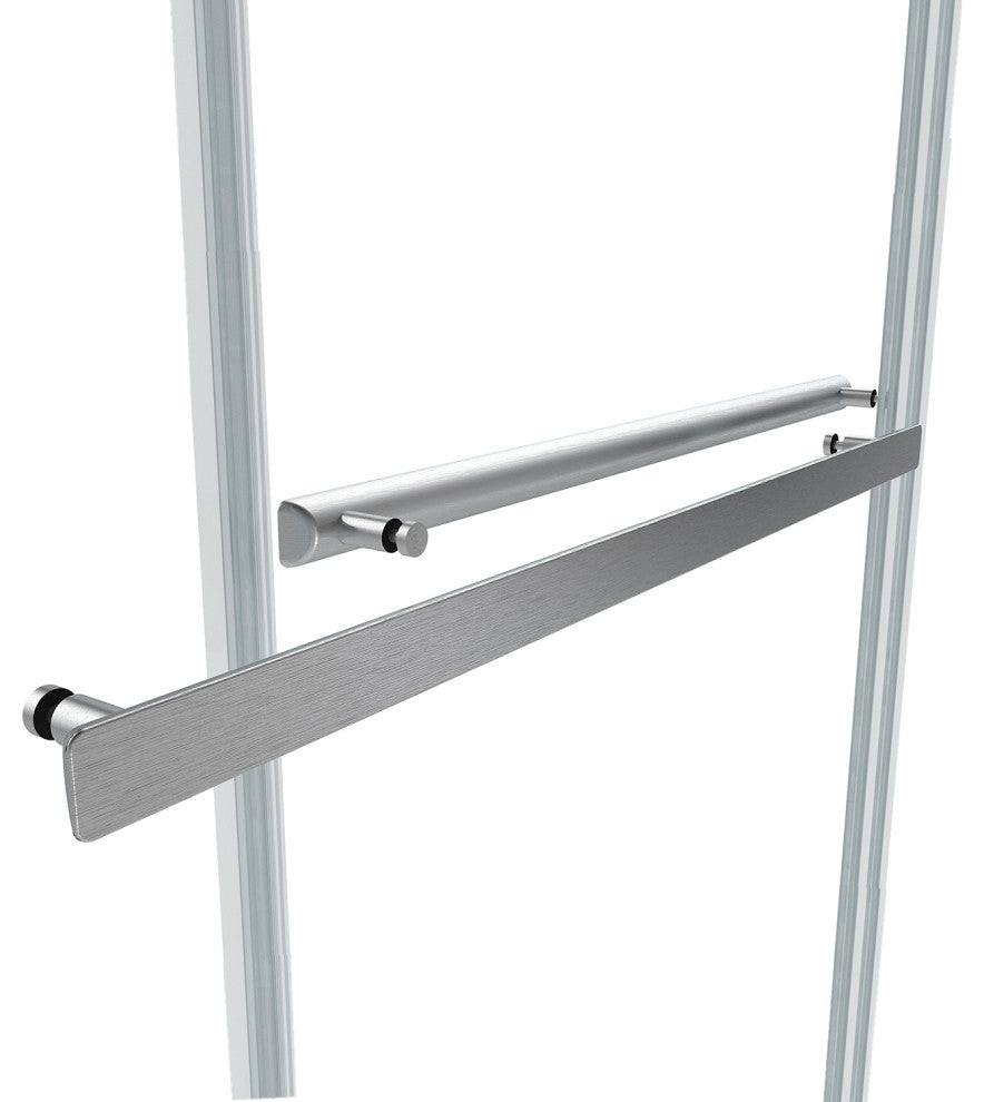 Spezia 60" W x 76" H Double Sliding Frameless Shower Door, Brushed Nickel