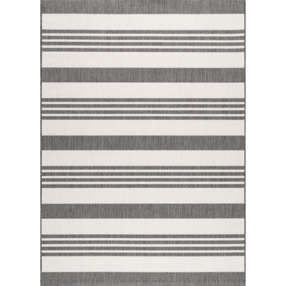 Nuloom Striped Contemporary Area Rug, Light Grey 5'3"x7'6"
