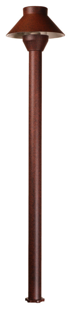 Small Hat Path Light Low Voltage Landscape Lighting, Rust, Halogen