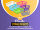 Small Plastic Storage Organizing Basket, 32-1188, Blue