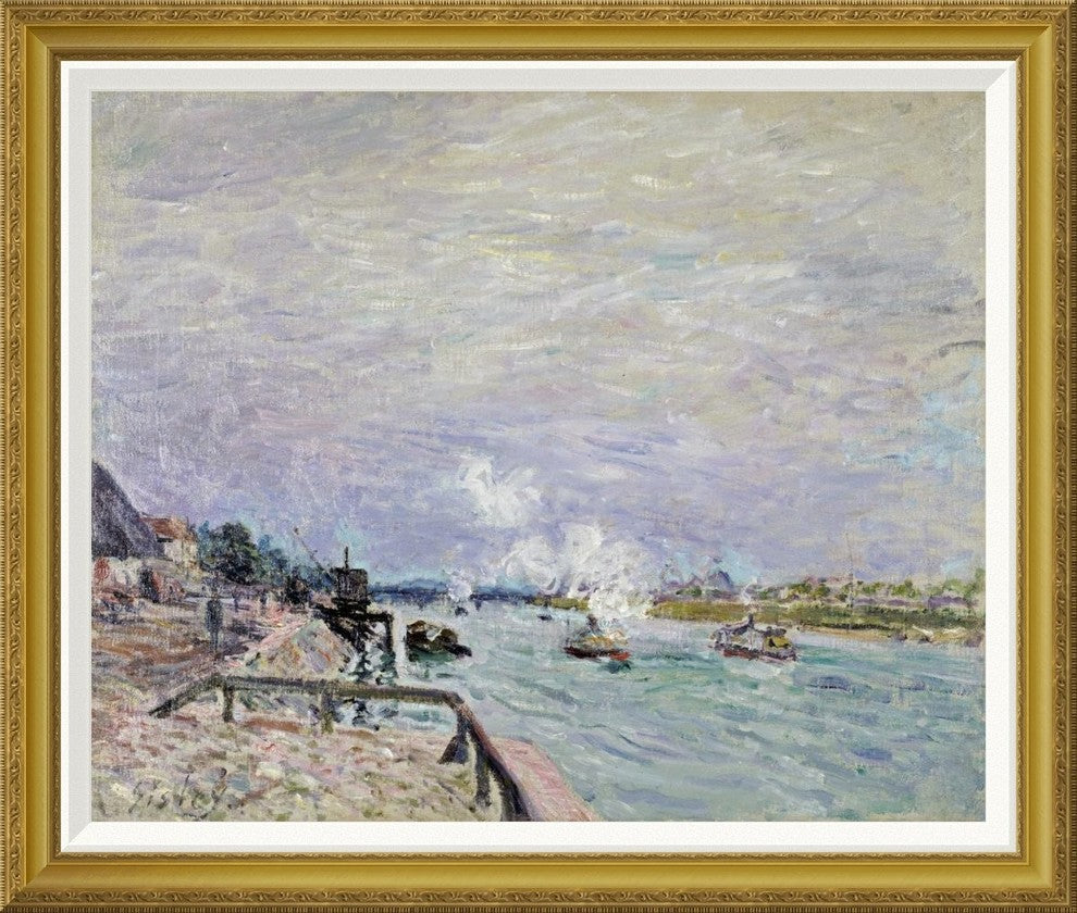 "The Seine at Grenelle - Wet Weather"  by Alfred Sisley, 36x31"