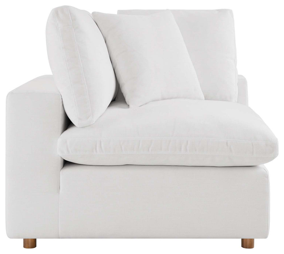 Commix Down Filled Overstuffed 4-Piece Sectional Sofa Set, Pure White