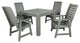 Weatherly 5-Piece Square Dining Set, Coastal Teak