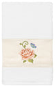 100% Turkish Cotton Rebecca Embellished Hand Towel, White