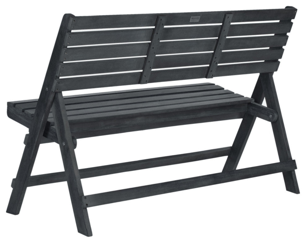 Safavieh Luca Folding Bench, Dark Slate Gray