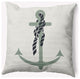 16x16" Anchor and Rope Nautical Decorative Indoor Pillow, Sage