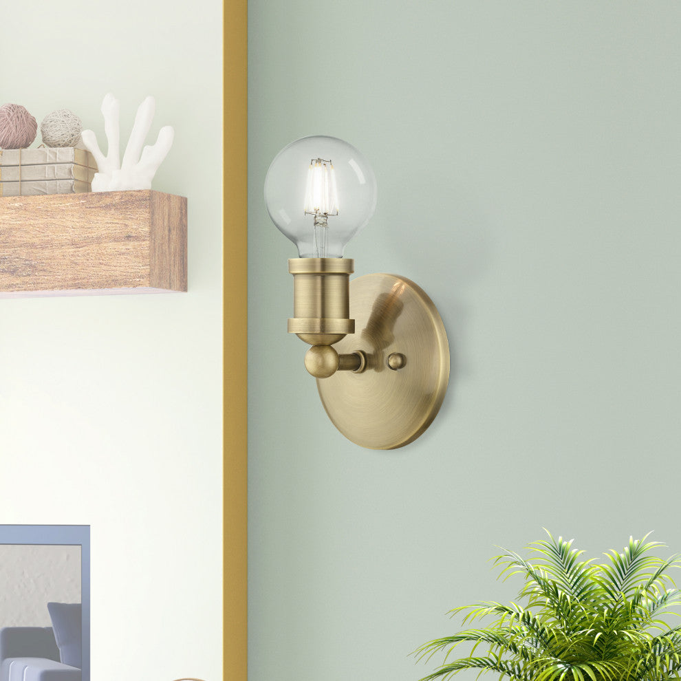 Lansdale 1 Light Antique Brass ADA Single Vanity Sconce