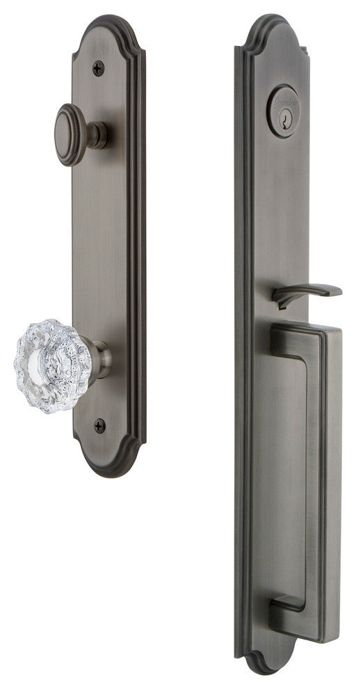 Arc 1-Piece Dummy Handleset, D Grip and Versailles Knob, Antique Pewter, 848747