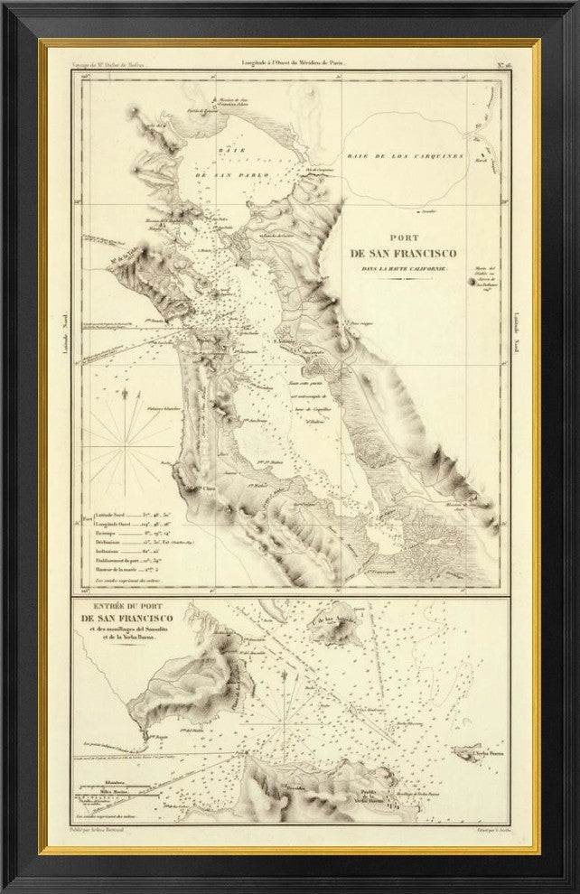 "Port of San Francisco, California, 1844"  by Eugene Duflot de Mofras, 26x40"