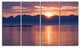 "Norwegian Seashore At Sunset" Modern Seascape Canvas Artwork, 4 Panels, 48"x28"