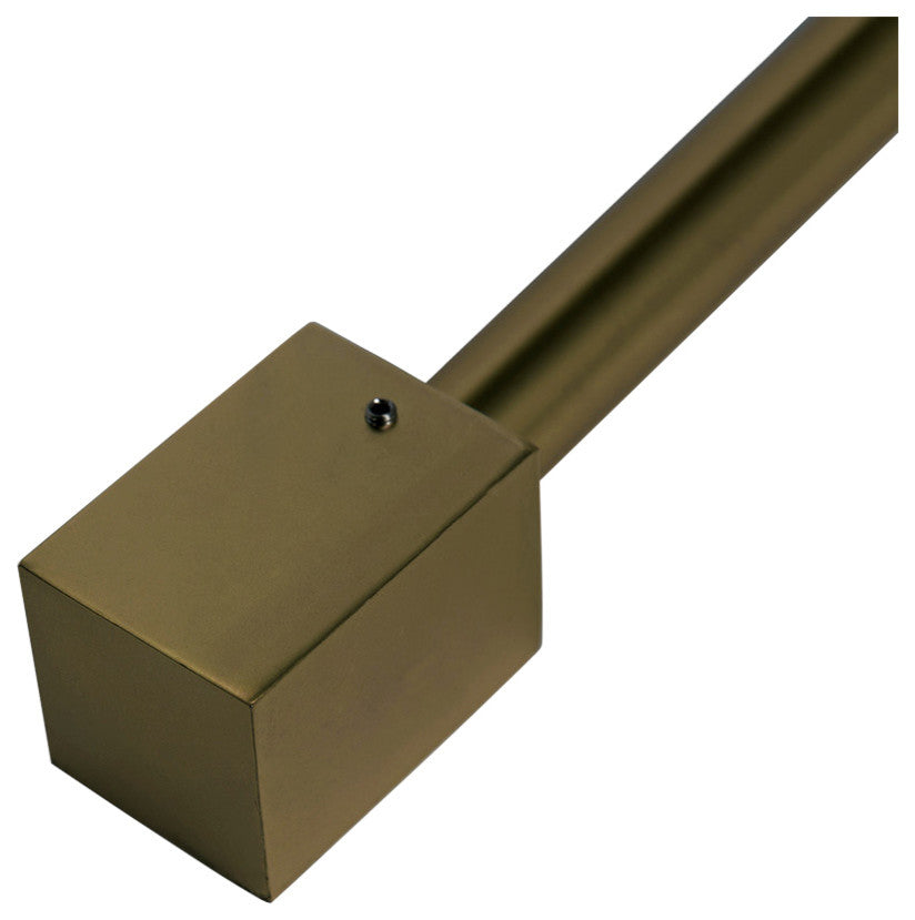 Cuboid Single Curtain Rod, Brass, 48" W X 84" L