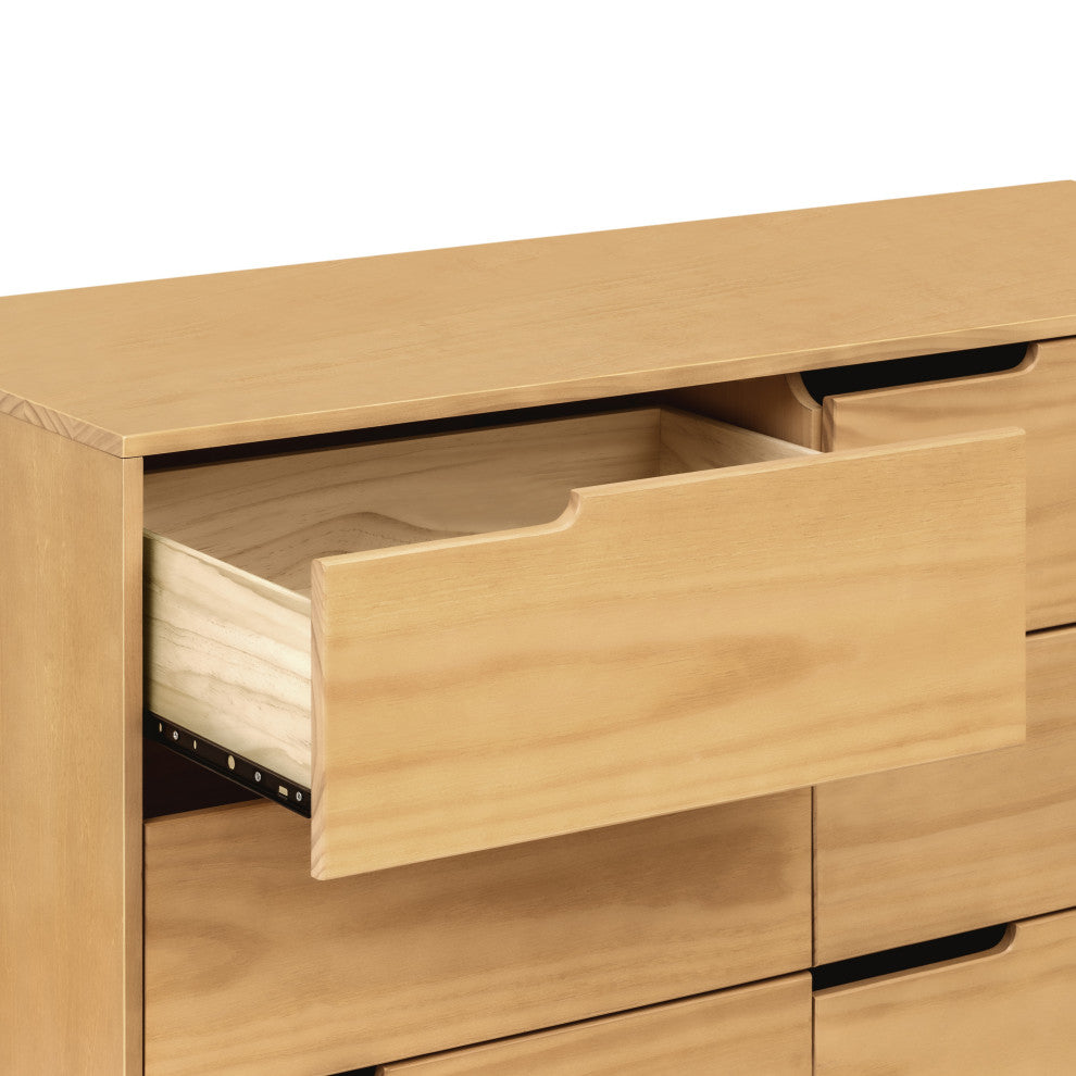 Hudson 6-Drawer Assembled Double Dresser, Honey