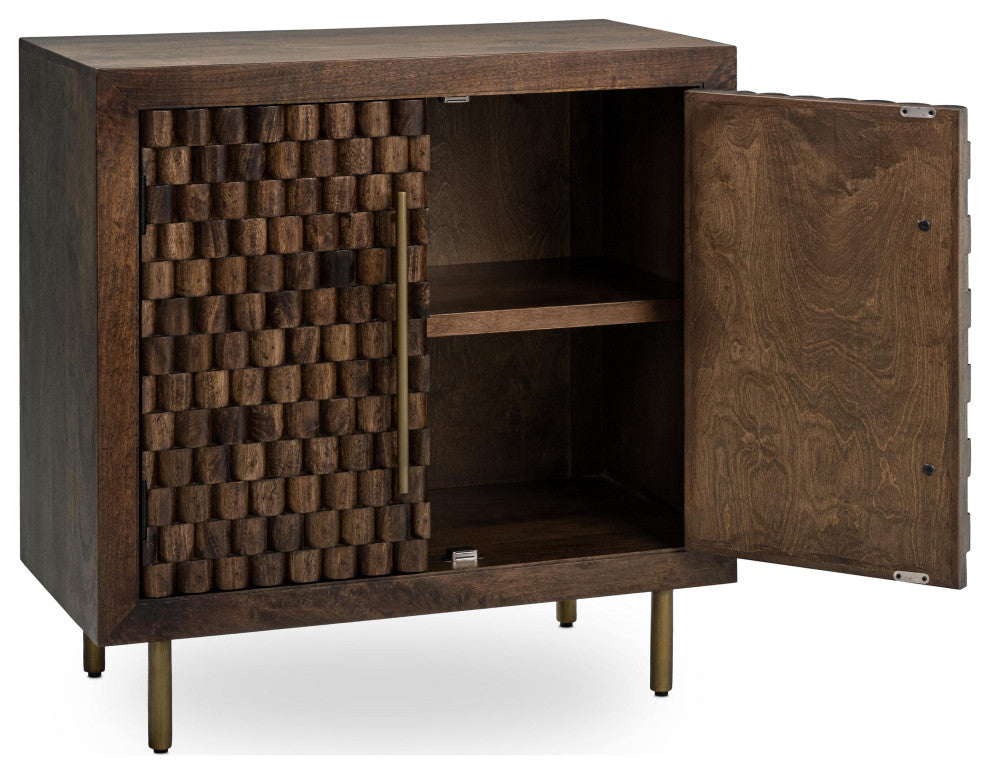 Norwood 2-Door Mango Wood Cabinet, Dark Brown