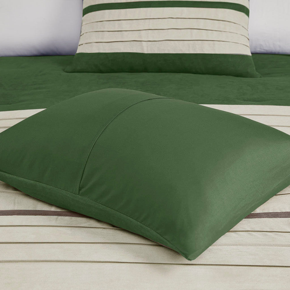 Madison Park Palmer Vera Microsuede 7-Piece Comforter Set, Green