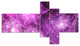 Pink Rotating Polyhedron, Abstract Canvas Art Print, 60"x32", 5 panels