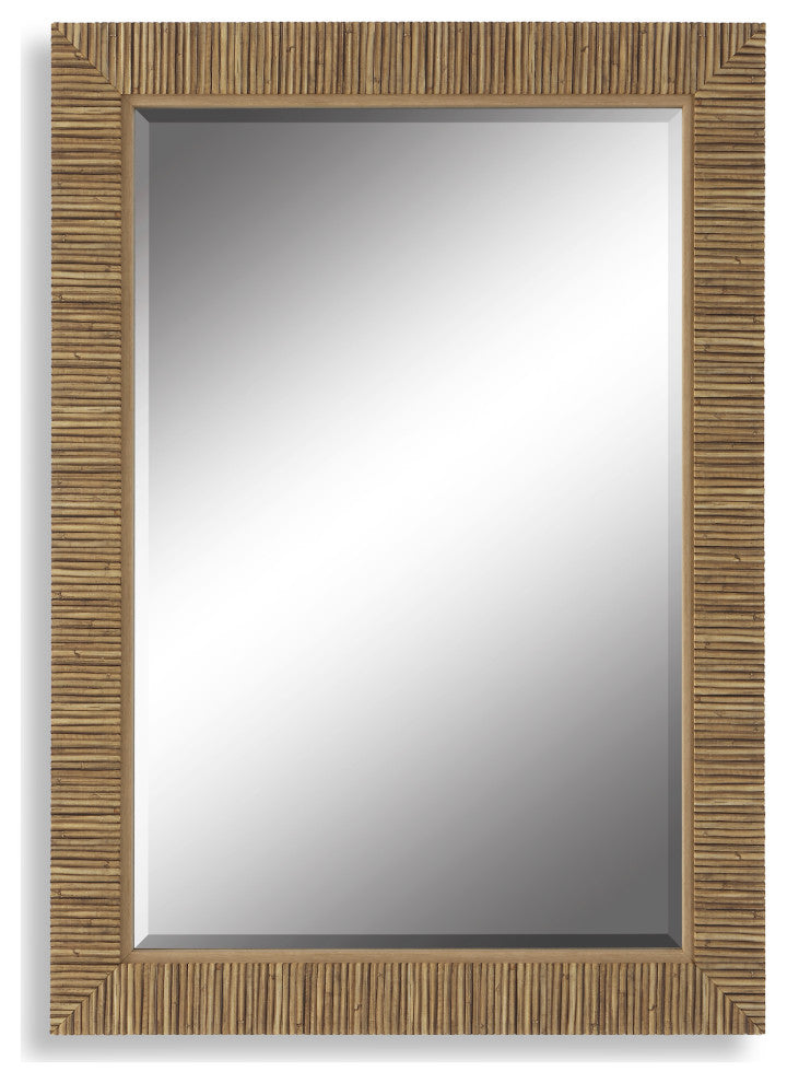 Contemporary 25" x 35" Parer Natural Mirror