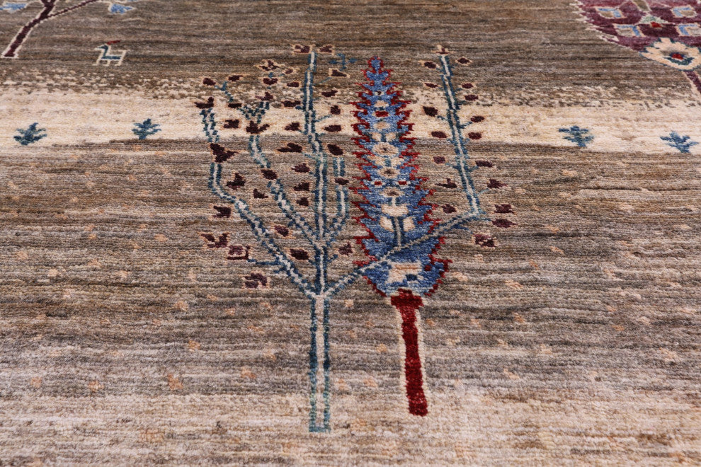 8' 2" X 9' 9" Hand Knotted Persian Gabbeh Tribal Wool Rug Q8105