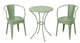 GDF Studio 3-Piece Leona Outdoor Paint Finished Iron Bistro Set, Matte Green