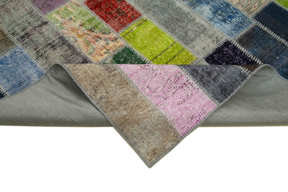 Rug N Carpet - Handwoven Turkish 6' 8" x 10' 0" One-of-a-Kind Patchwork Area Rug