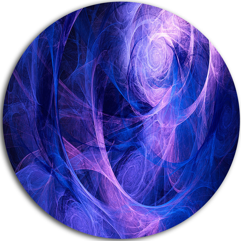 Bright Blue Stormy Sky, Abstract Digital Art Disc Metal Wall Art, 11"