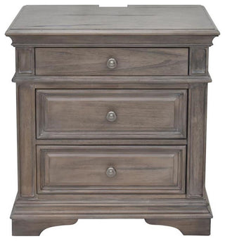 Pemberly Row Contemporary Driftwood Gray Wood 3-drawer Nightstand