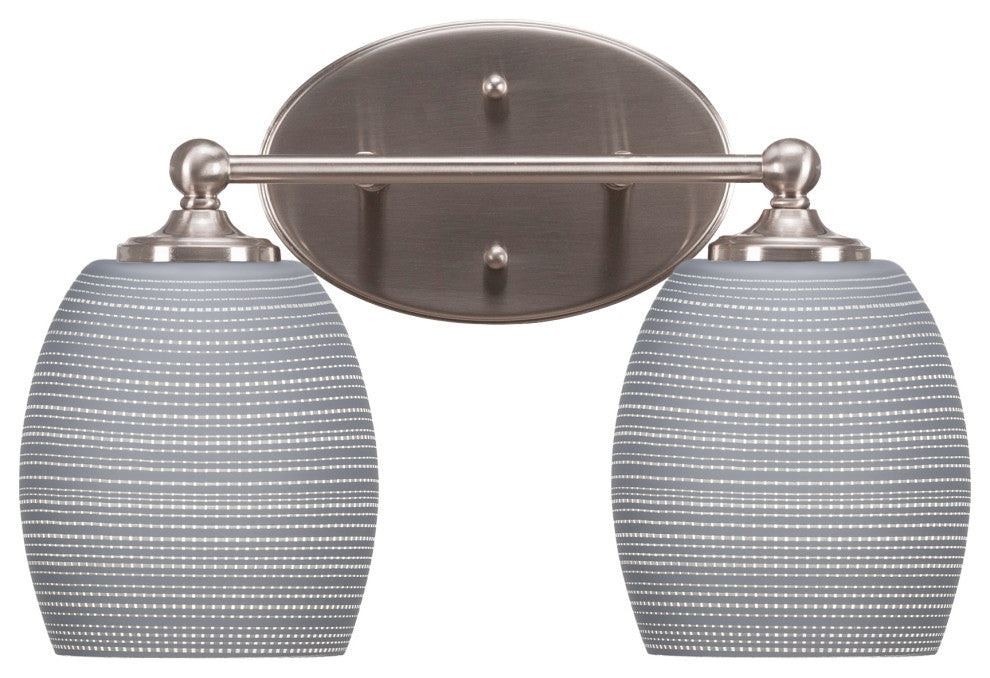 Capri 2-Light Bath Bar, Brushed Nickel/Gray Matrix