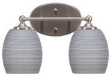 Capri 2-Light Bath Bar, Brushed Nickel/Gray Matrix