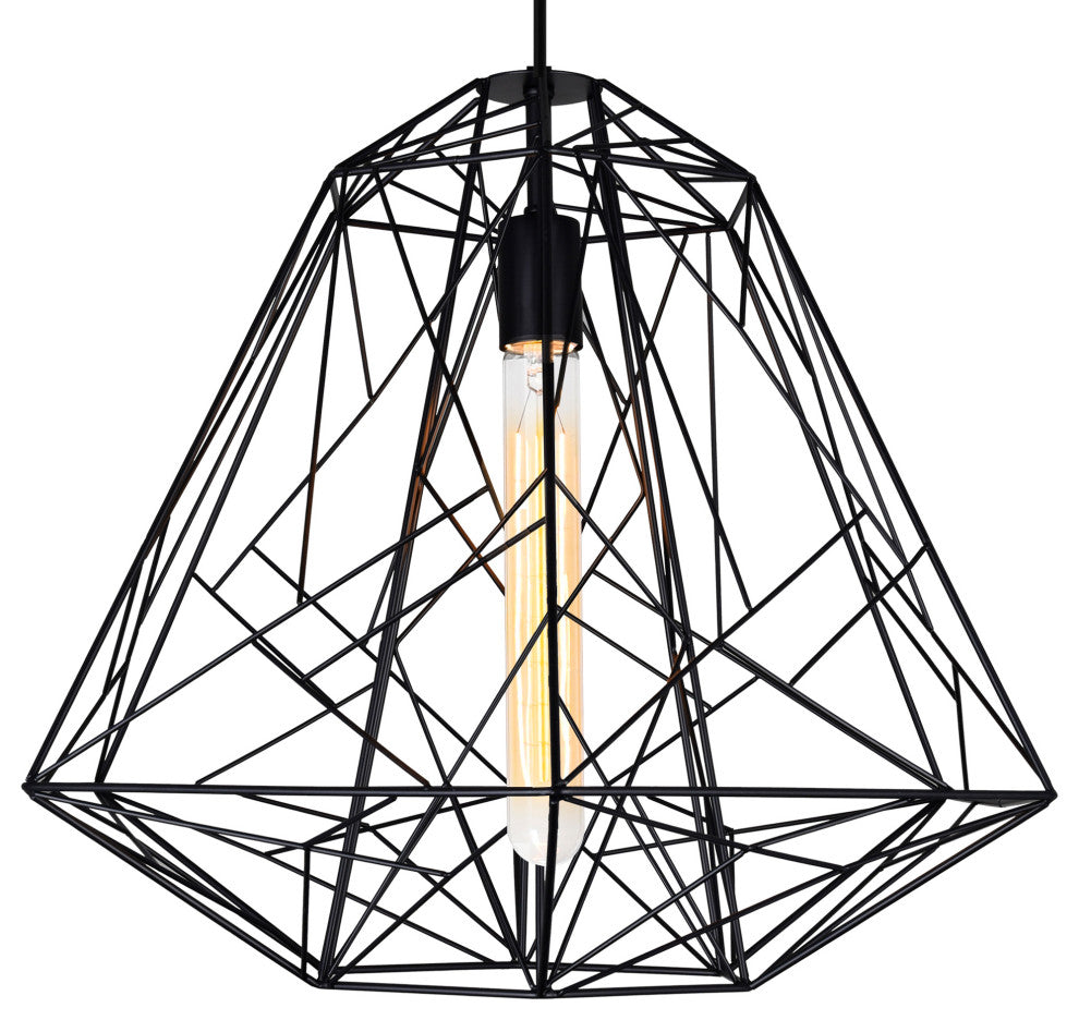 Bagheera 1 Light Down Pendant With Black Finish