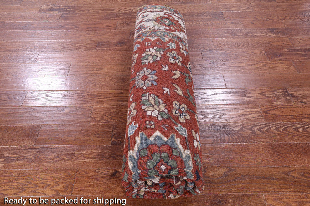 7' 11" X 10' 0" Handmade Persian Fine Serapi Wool Rug - Q16021